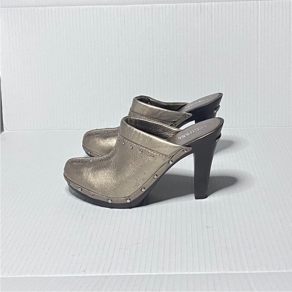 Michael Kors Studded Metallic Leather Platform Clog - Picture 1 of 11